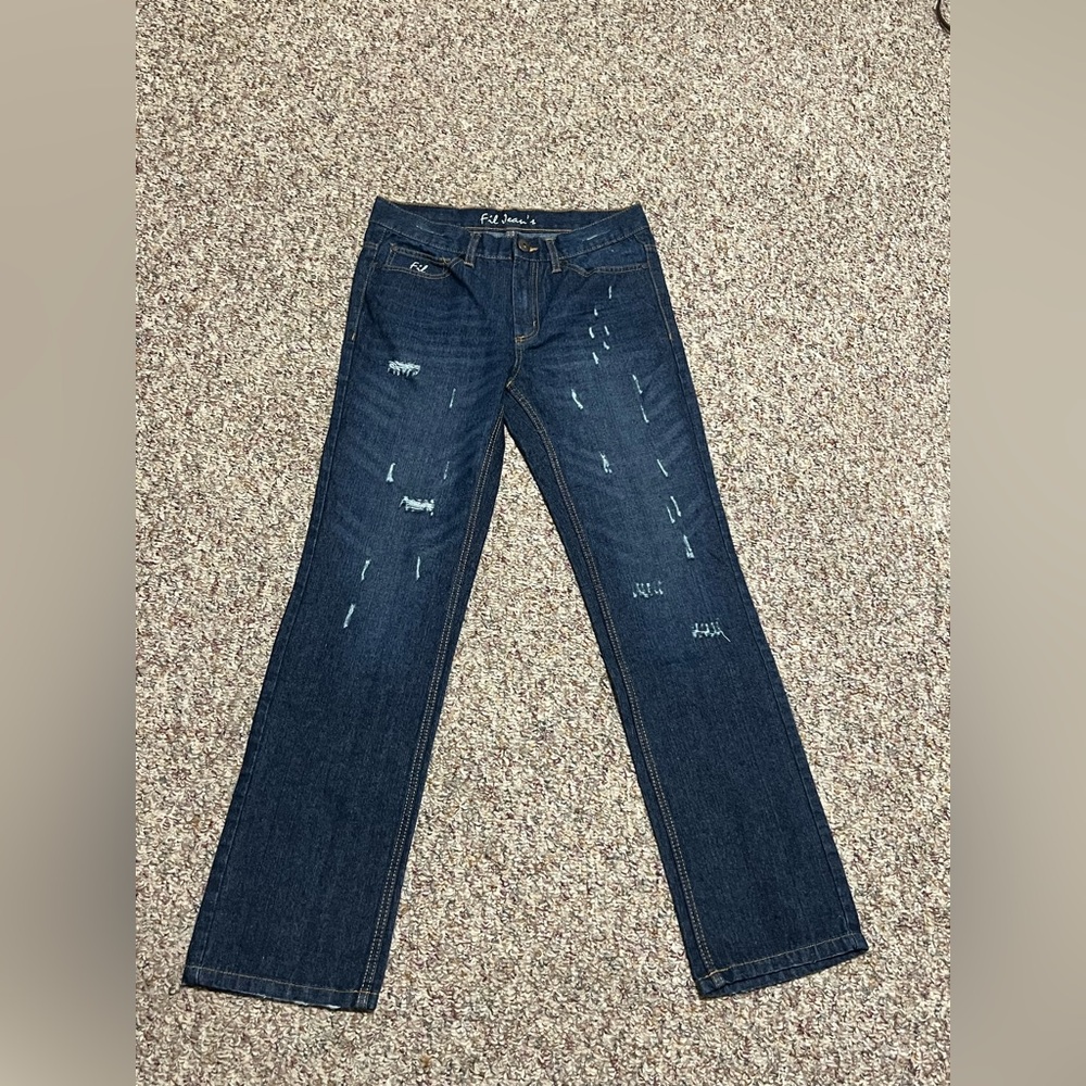 Blue Denim Jeans by FIL JEANS men's size‎ 32 straight leg bootcut jeans